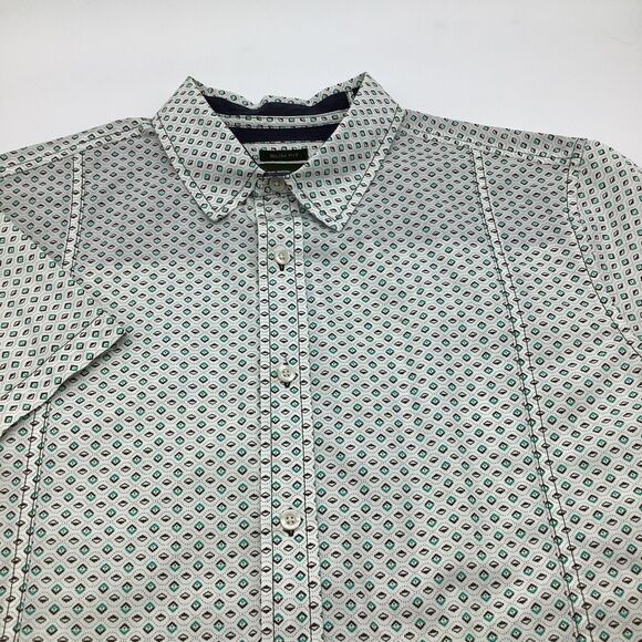 Prana Mens Slim Fit‎ Short Sleeve Button Up Shirt Size Medium - Picture 1 of 5